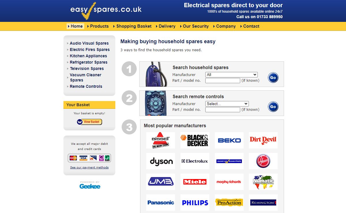 Shaver parts, Cooker Spares, Remote controls, Dyson spares - Easy Spares