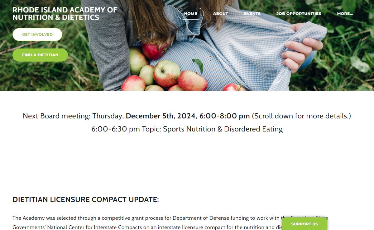 RHODE ISLAND ACADEMY OF NUTRITION & DIETETICS - Home