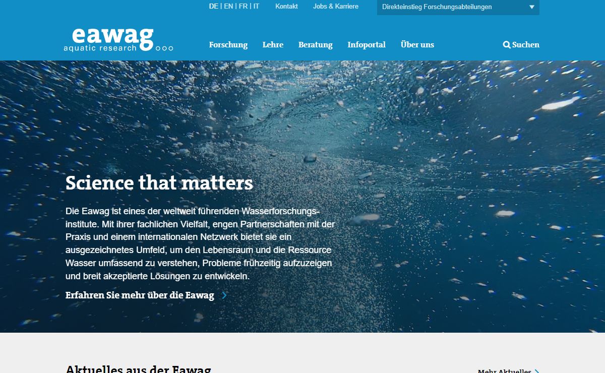 Eawag - das Wasserforschungsinstitut des ETH-Bereichs - Eawag