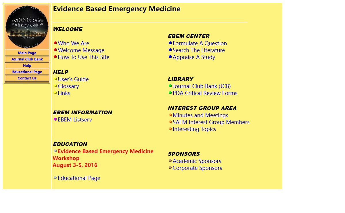 The Evidence Based Emergency Medicine Home Page
