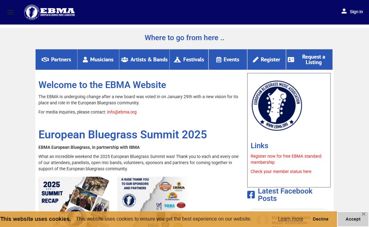 Home - EBMA - European Bluegrass Music Association