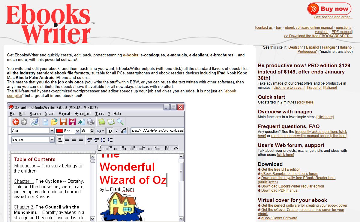Create an ebook: EbooksWriter, the easy e-book creator software. An all-in-one authoring program, not just a compiler! Write pack protect publish E-book in minutes!