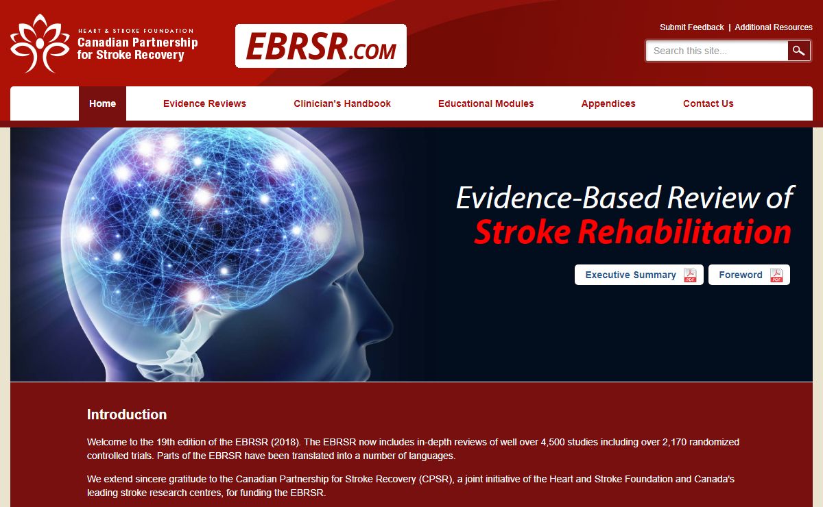Introduction | EBRSR - Evidence-Based Review of Stroke Rehabilitation