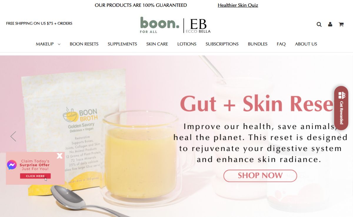 Ecco Bella | Boon Broth Resets | Organic Cosmetics | Vegan Liposomal Skin Care | Vegan Plant-Based Beauty Products