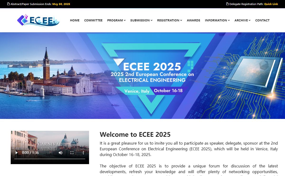 ECEE 2025 | European Conference on Electrical Engineering