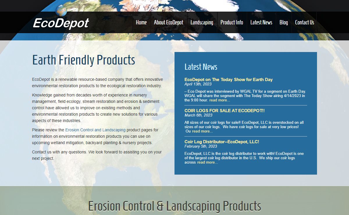 Restoration Products- Erosion Blankets Maryland - Eco Depot Sales