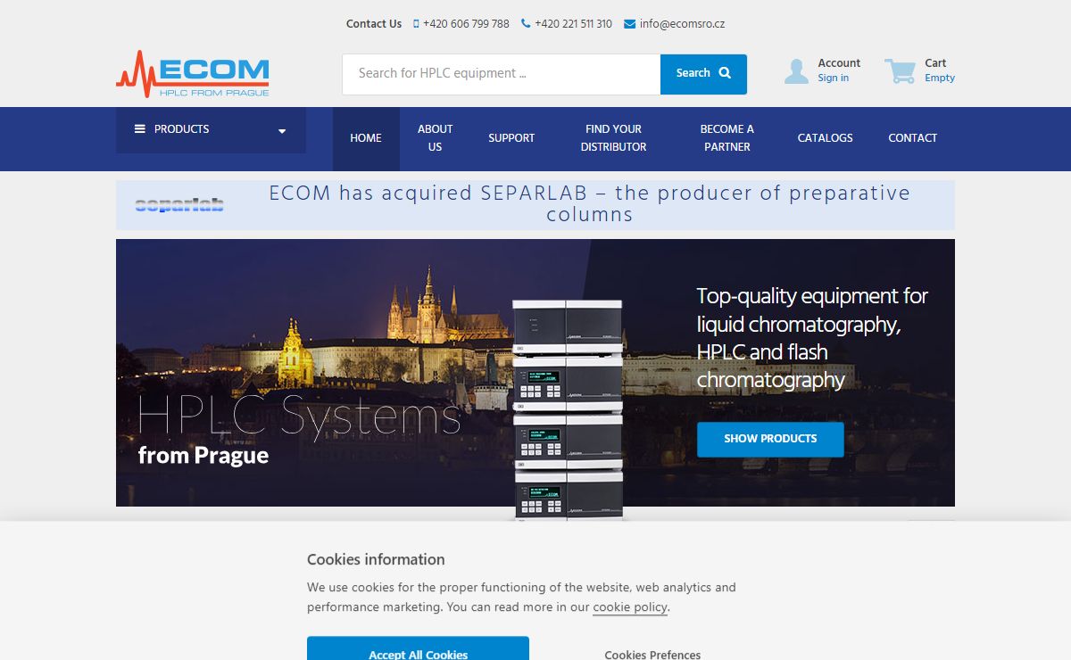 Top-quality equipment for liquid chromatography | ECOM spol. s r.o.