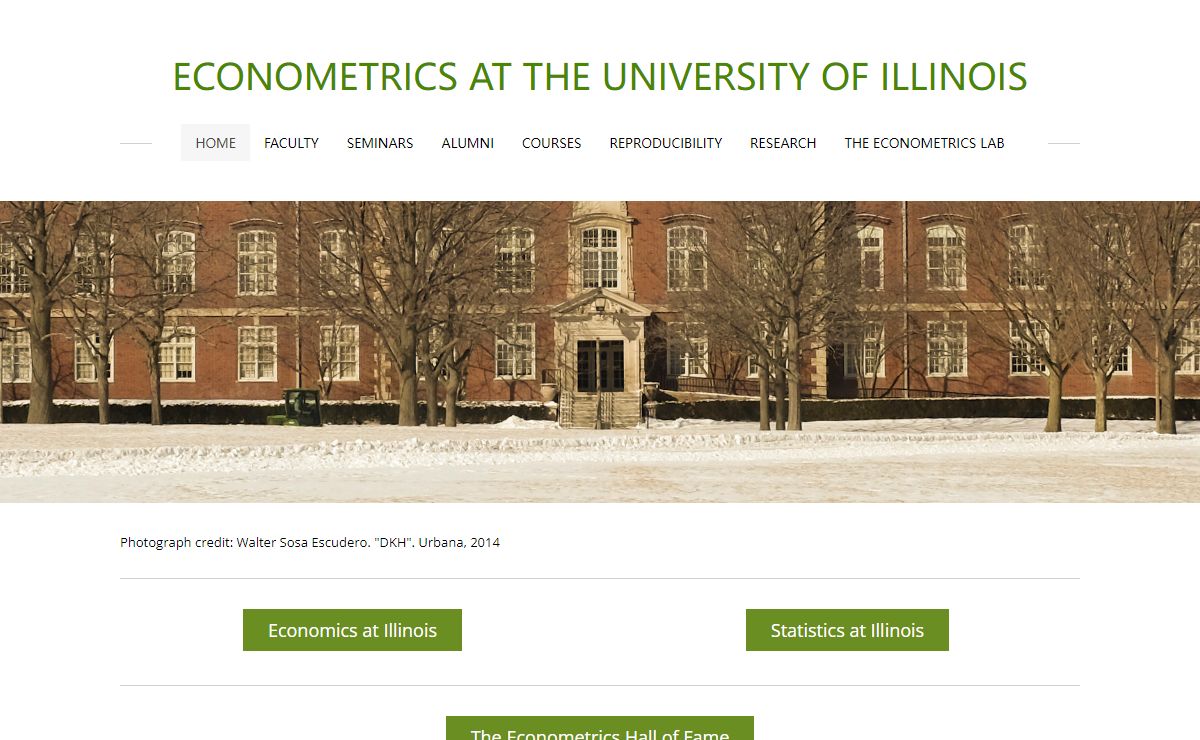 Econometrics at the university of illinois - Home