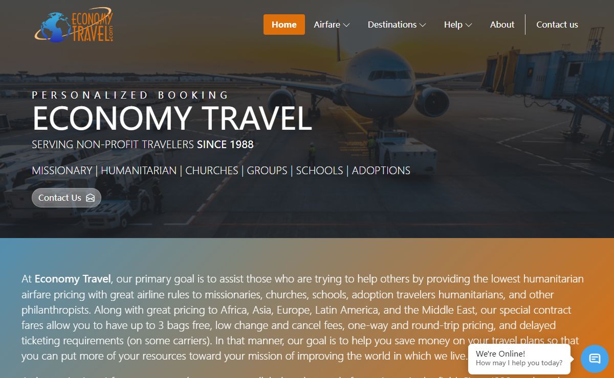 Economy Travel | First choice for Bargain Missionary Flights!