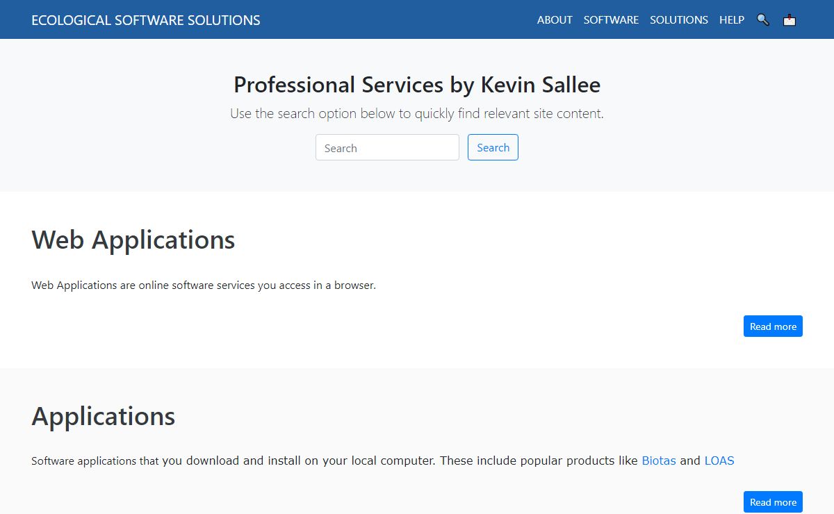 Professional Services by Kevin Sallee | Ecological Software Solutions
