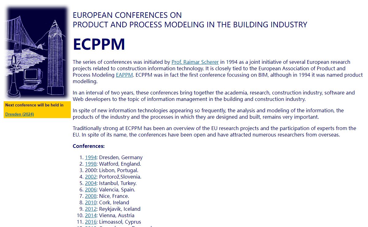 ECPPM: European COnferences on Product and Process Modelling