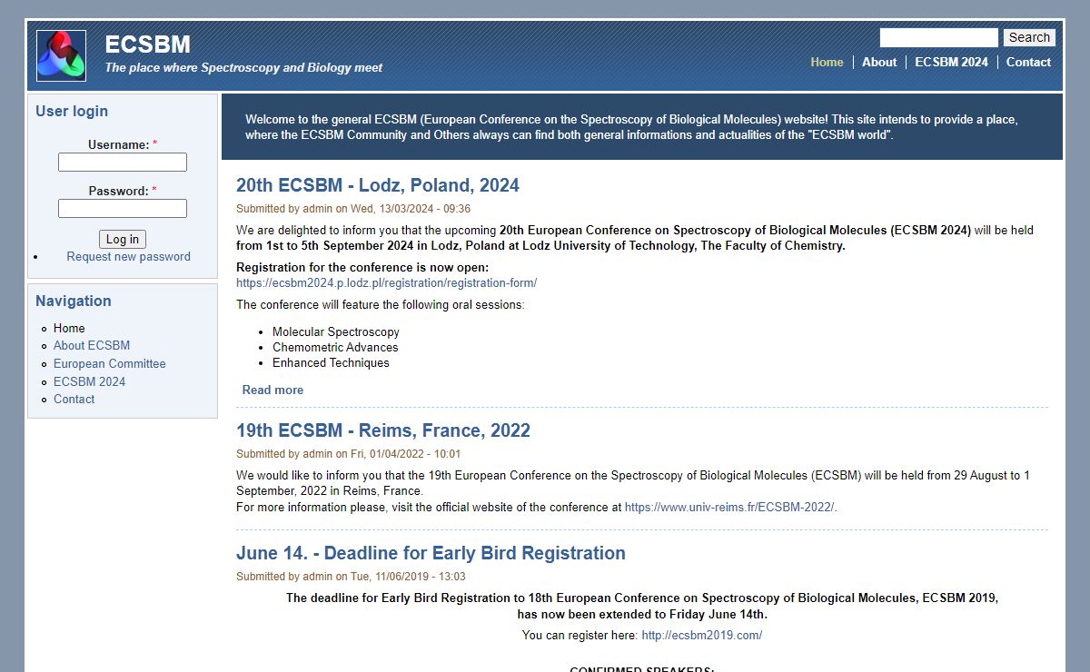 ECSBM | The place where Spectroscopy and Biology meet