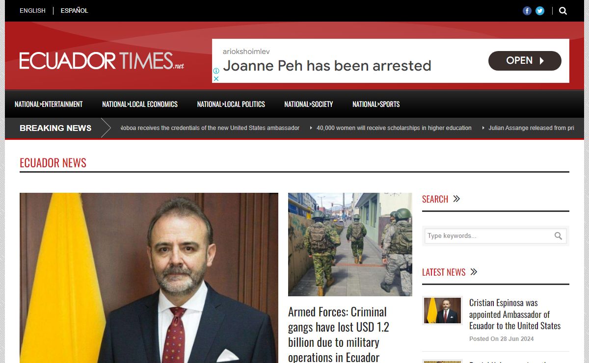EcuadorTimes.net | Breaking News, Ecuador News, World, Sports, Entertainment