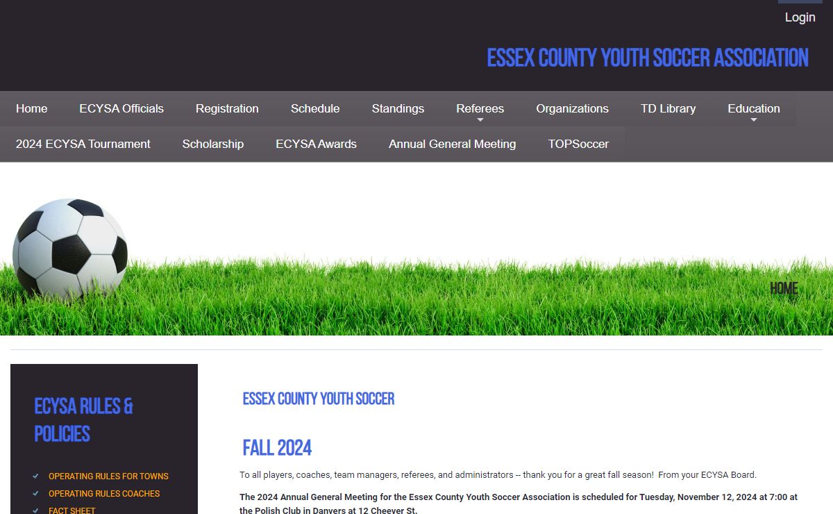Home - Essex County Youth Soccer Association