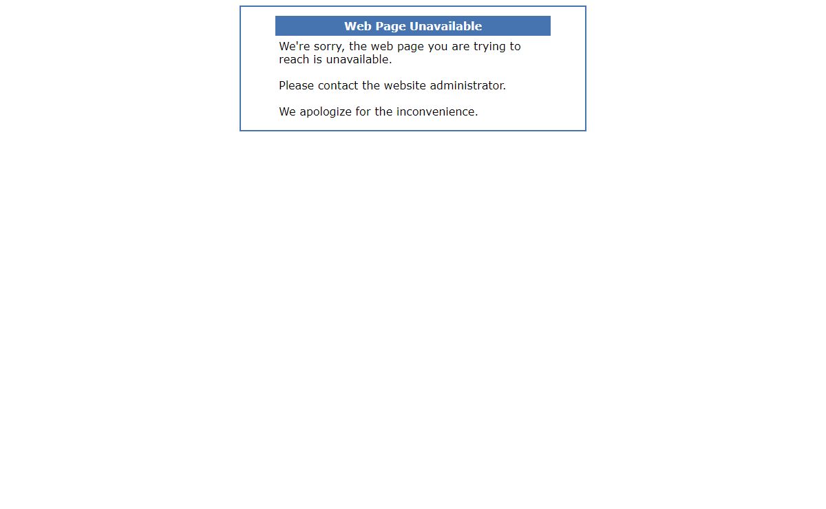 Webage Unavailable