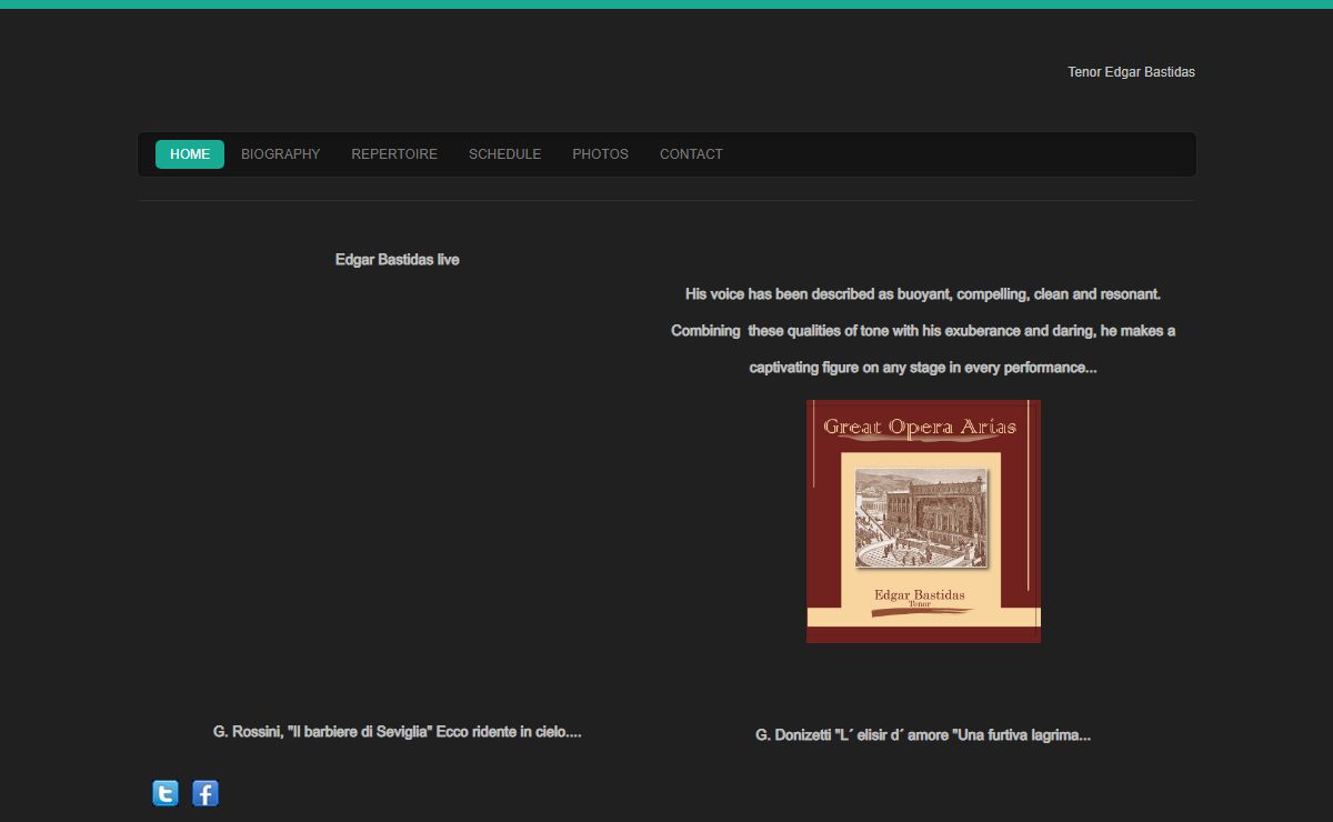 Official site of tenor Edgar Bastidas