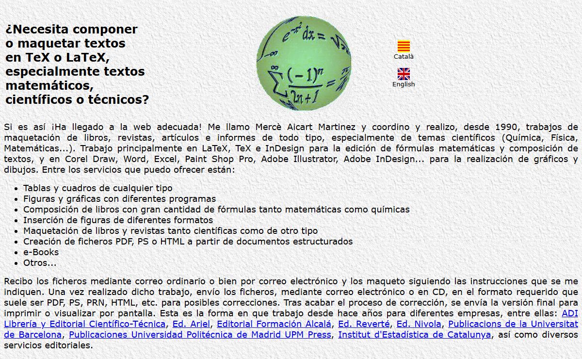 Maquetación y Composición en TeX o LaTeX de todo tipo de textos -libros, revistas, artículos, informes- especialmente Matemáticos, Científicos y Técnicos