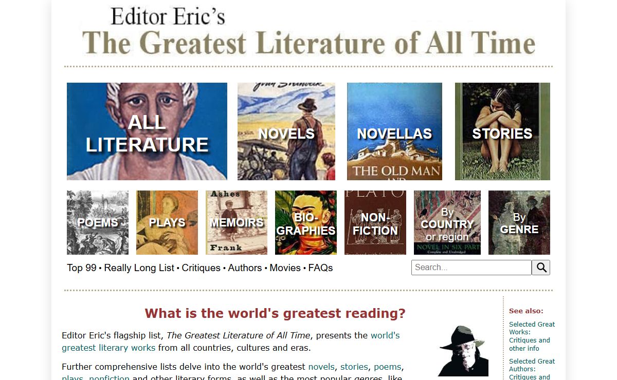 Editor Eric's The Greatest Literature of All Time