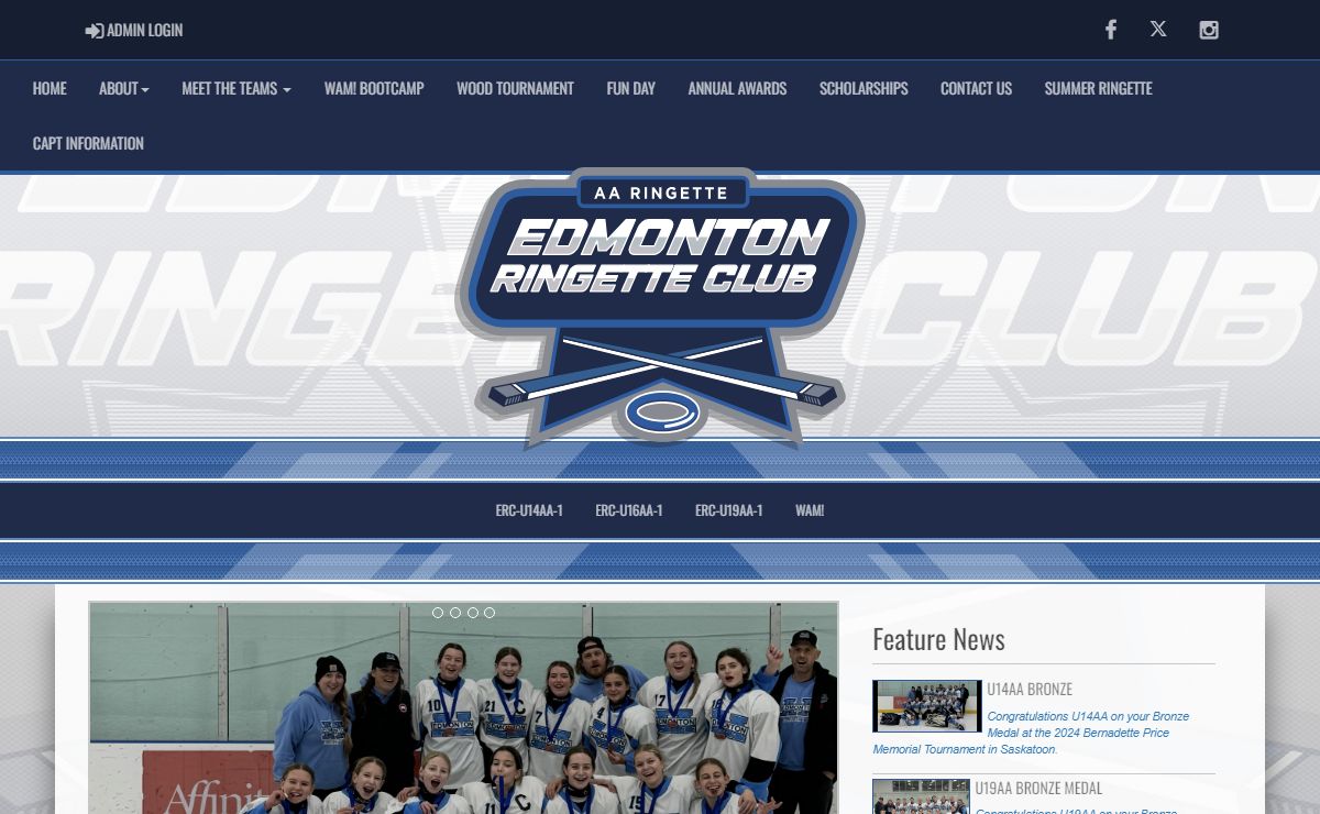 Edmonton Ringette Club : Website by RAMP InterActive
