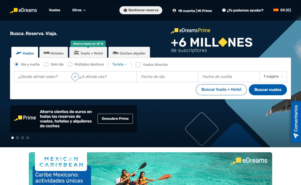 Agencia de viajes eDreams: Vuelos, hoteles y paquetes vacacionales baratos