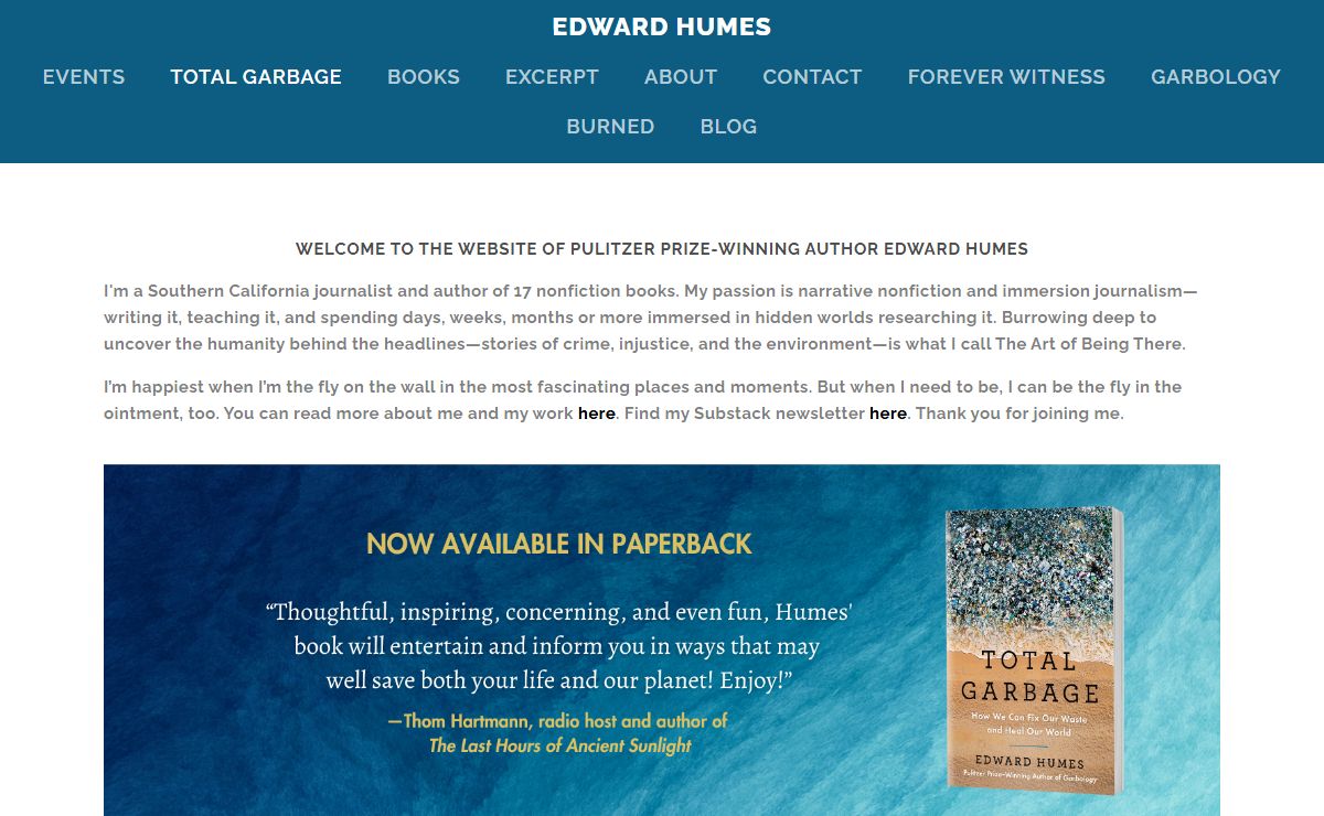 Edward Humes - Author & Pulitzer Prize-Winning Journalist