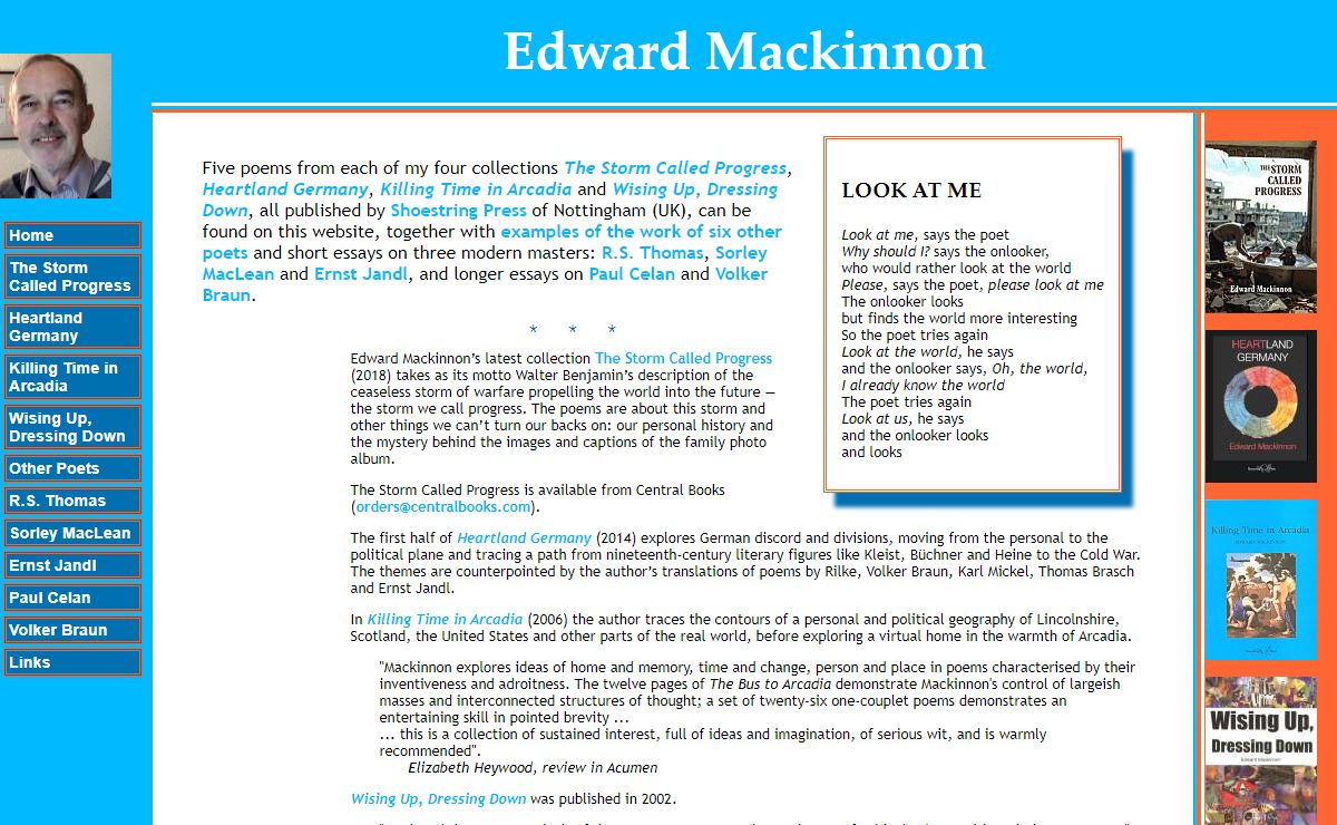 Edward Mackinnon's Poetry Web Site