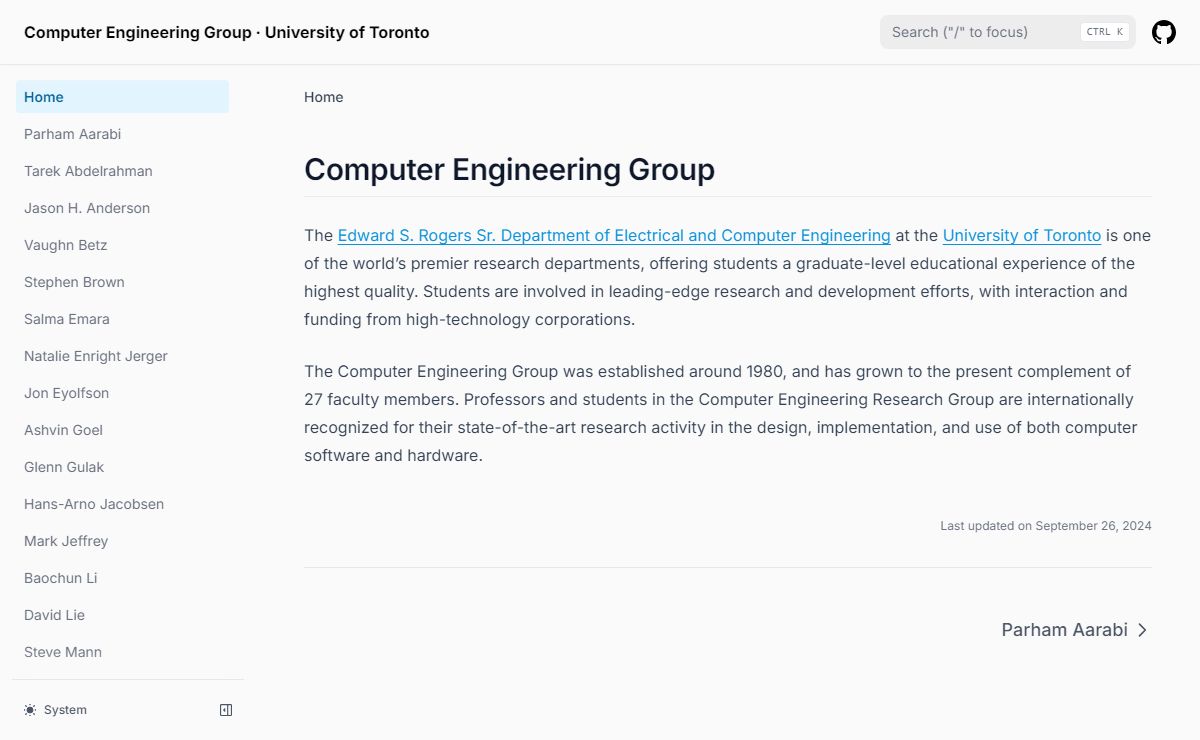 Computer Engineering Group · University of Toronto