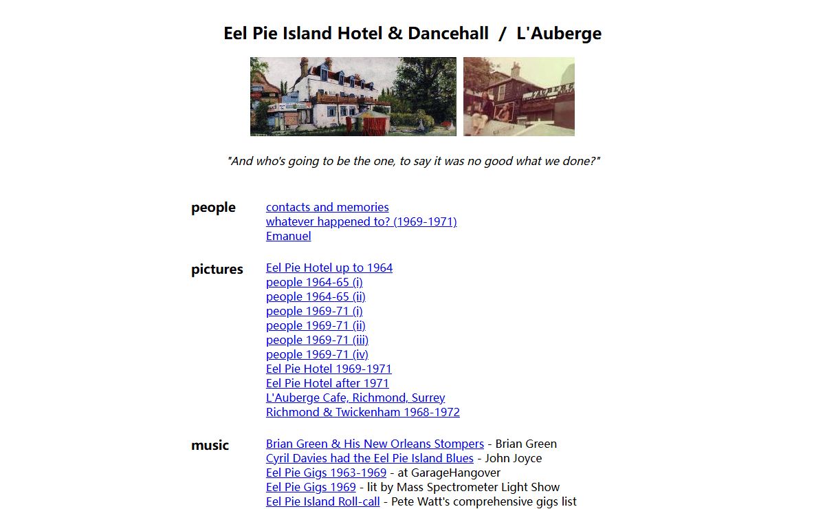 Eel Pie Island Hotel and Dancehall, and L'Auberge - Twickenham and Richmond