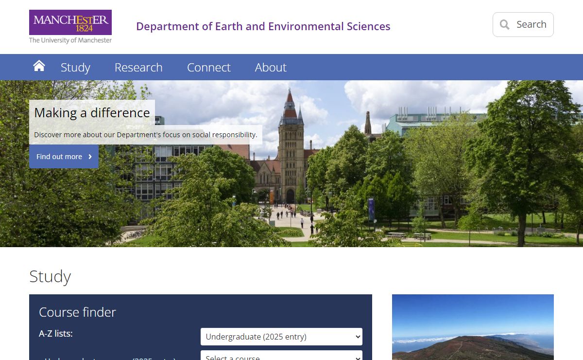 Department of Earth and Environmental Sciences - The University of Manchester