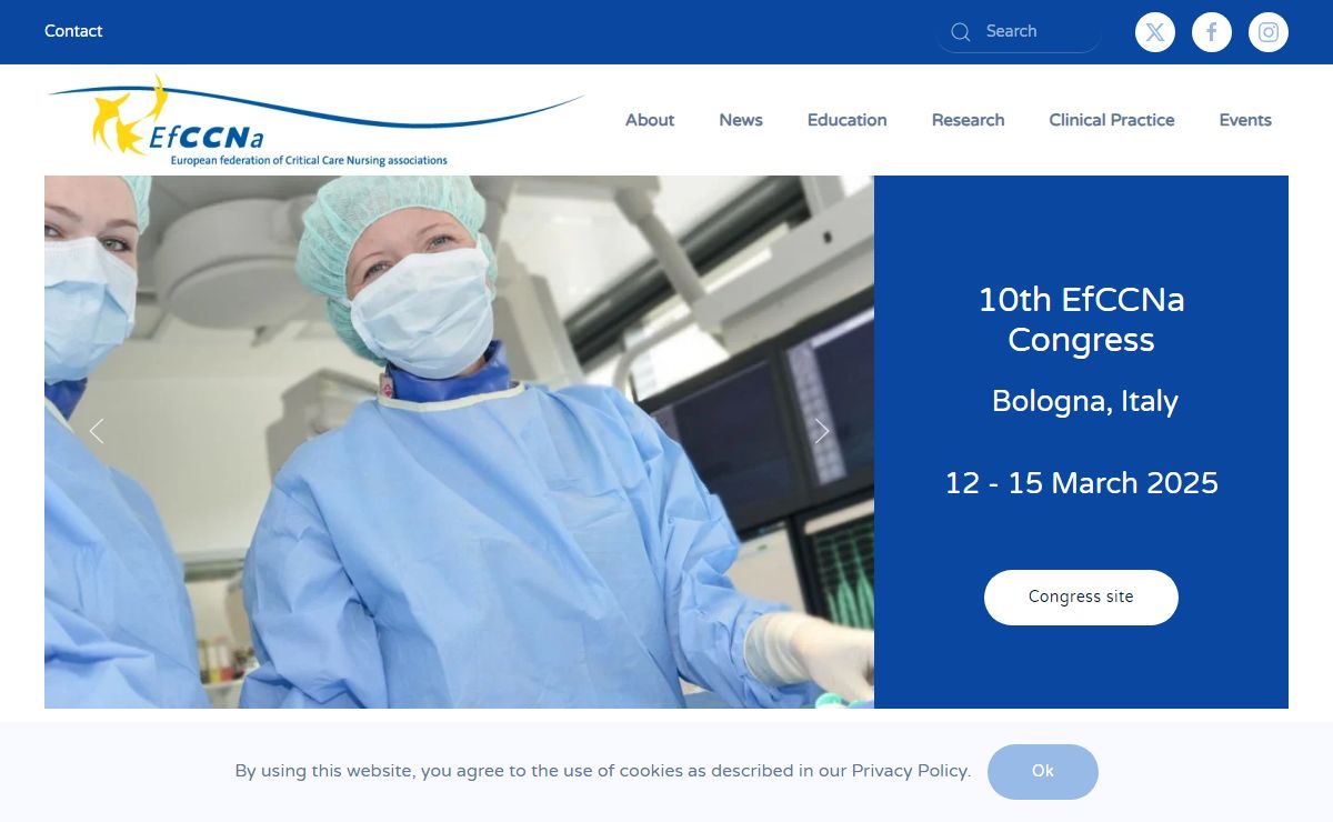 Homepage - EfCCNA - European federation of Critical Care Nurses associations, EfCCNA