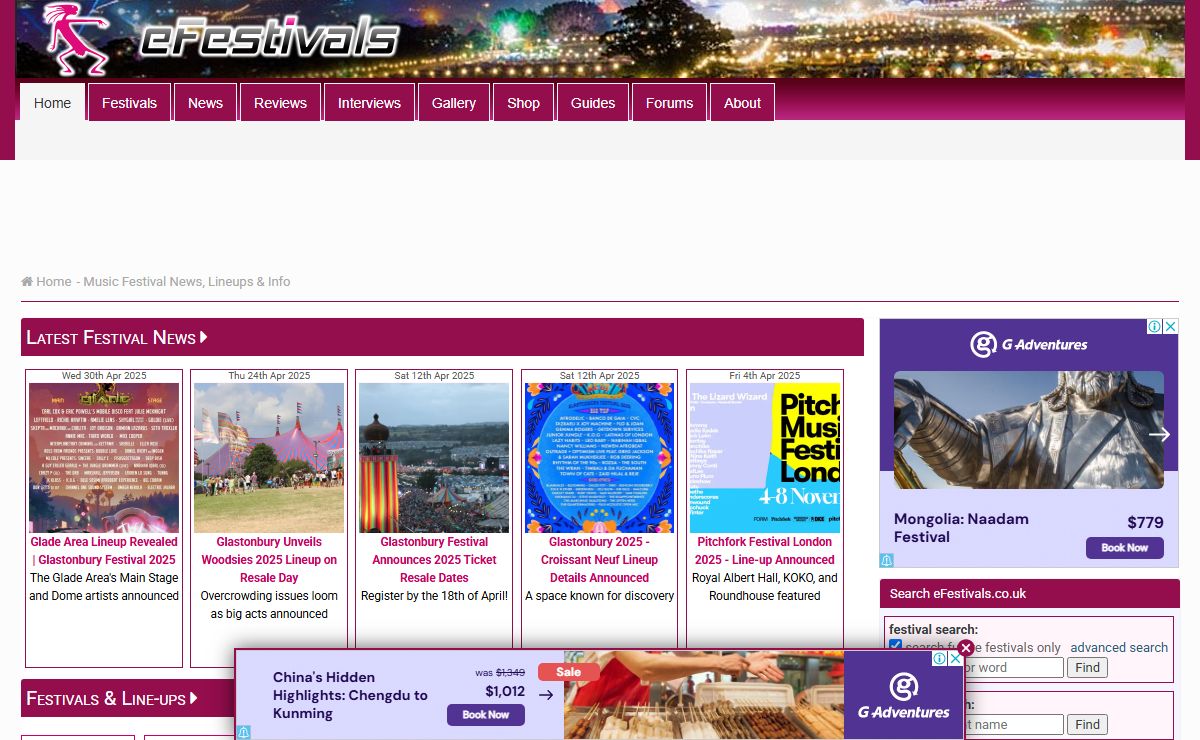 eFestivals - Music Festival News, Lineups, Tickets & More