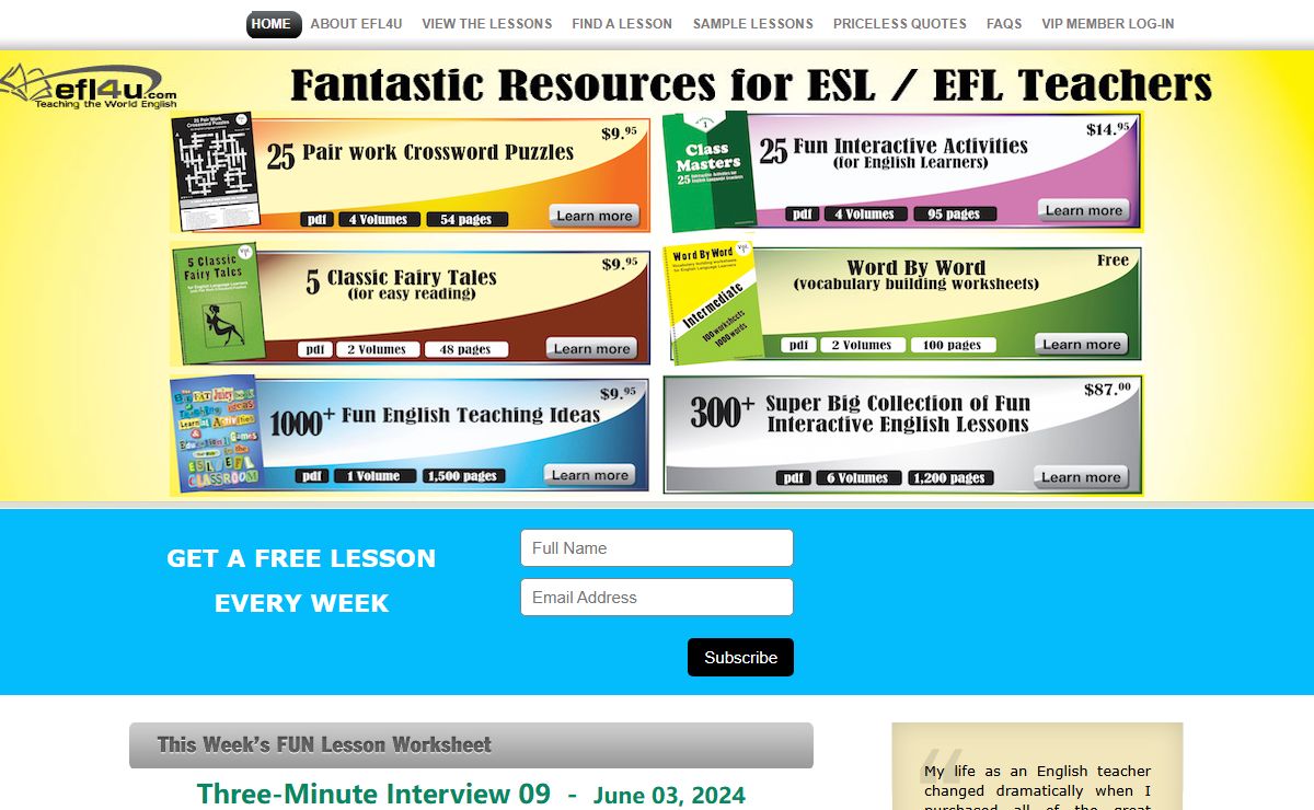 EFL / ESL FUN English Teaching Lesson Worksheets