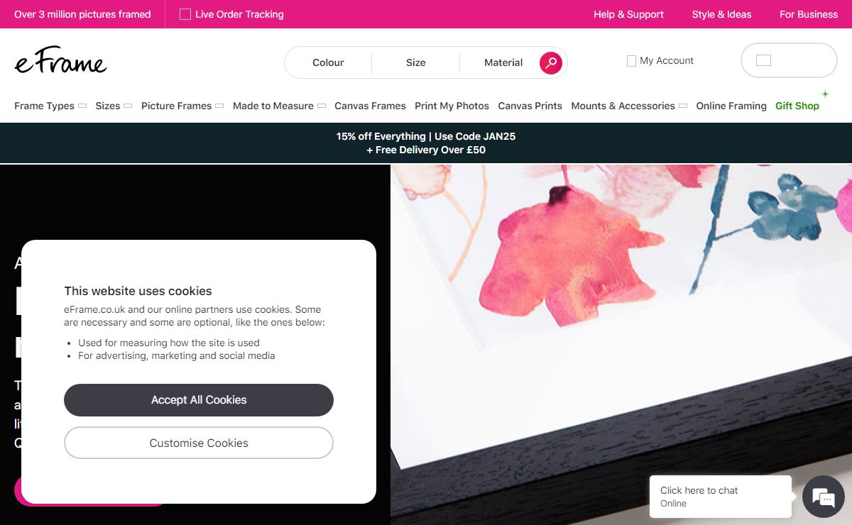 eFrame: Picture Frames & Made to Measure Frames | Fast & Free UK Delivery