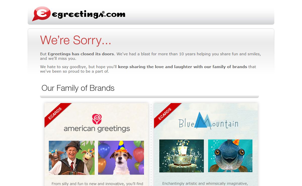 Egreetings closing