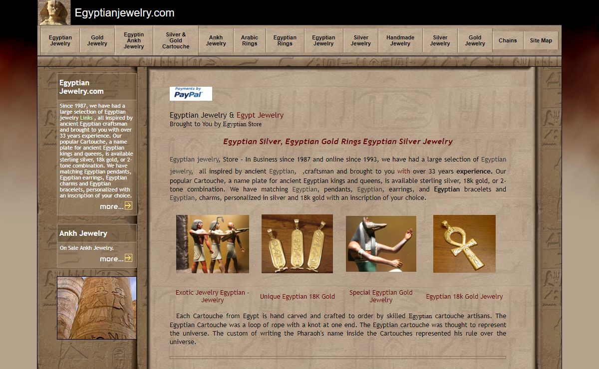 Egyptian jewelry.com| – Personalized Jewelry Including Cartouche Jewelry in Silver & Gold handmade in Egypt