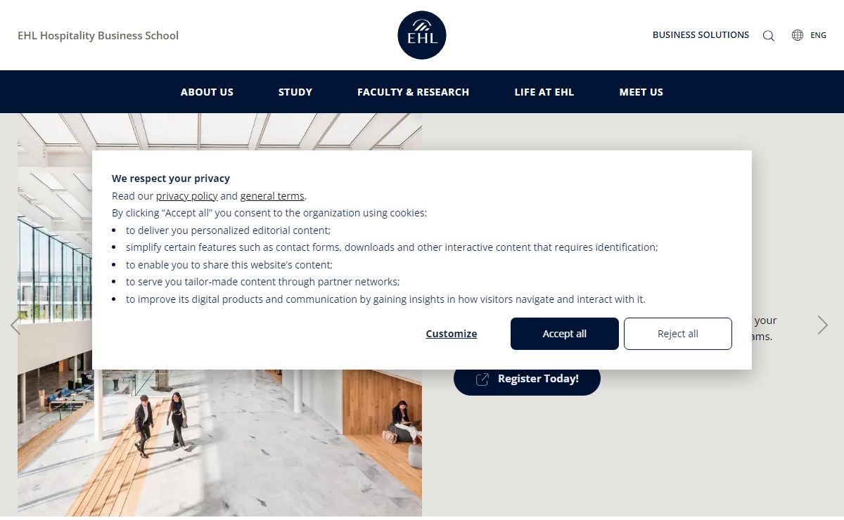 EHL Hospitality Business & Hotel Management School Switzerland