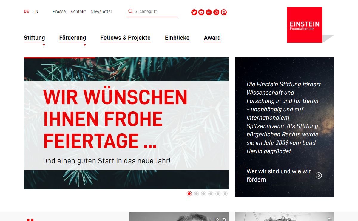 Willkommen bei der Einstein Stiftung Berlin