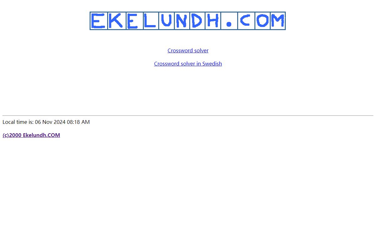 Ekelundh.COM: the original crossword helper