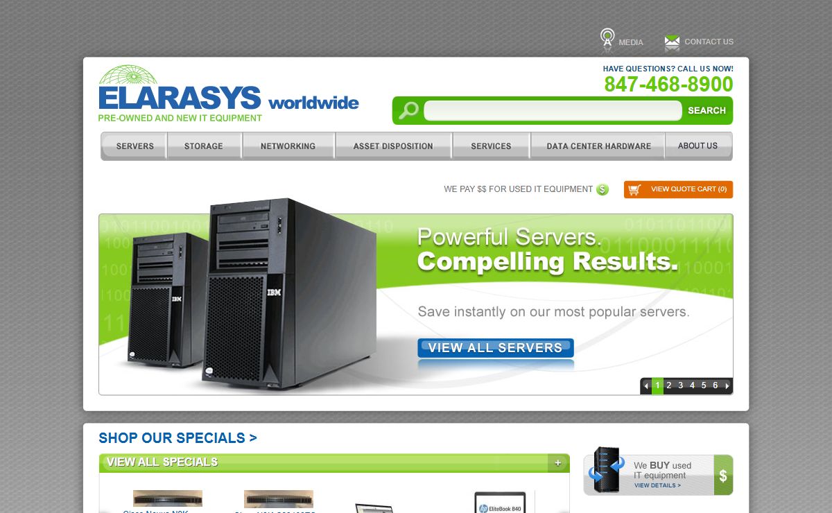 Used Servers, Storage, Hardware - IBM, Sun, Dell, HP Used Servers – Elarasys, Chicago, IL
