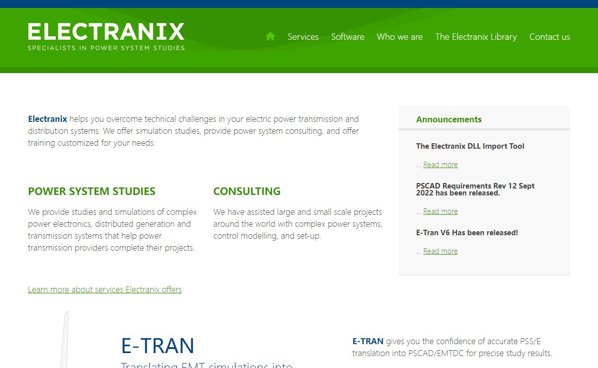 Electranix Corporation | Specialists in Power System Studies