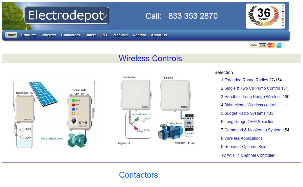 Electrodepot Contactors, Wireless Industrial Remote Control Systems USA