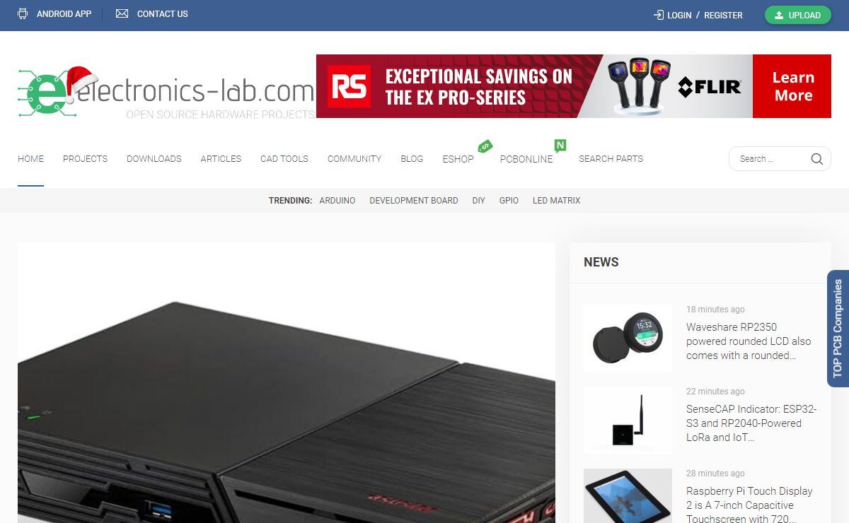 Electronic Projects, Embedded News and Online Community - Electronics-Lab