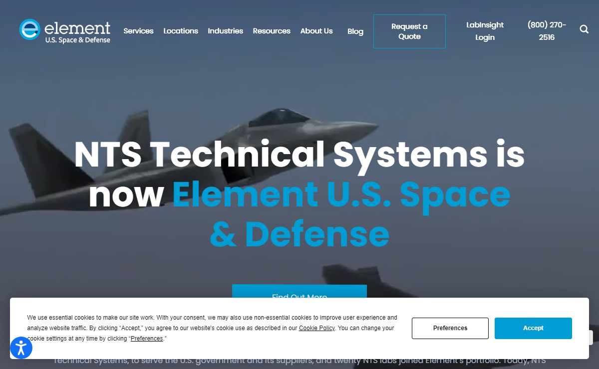 Trusted U.S. Government Testing Partner | Element US Space & Defense