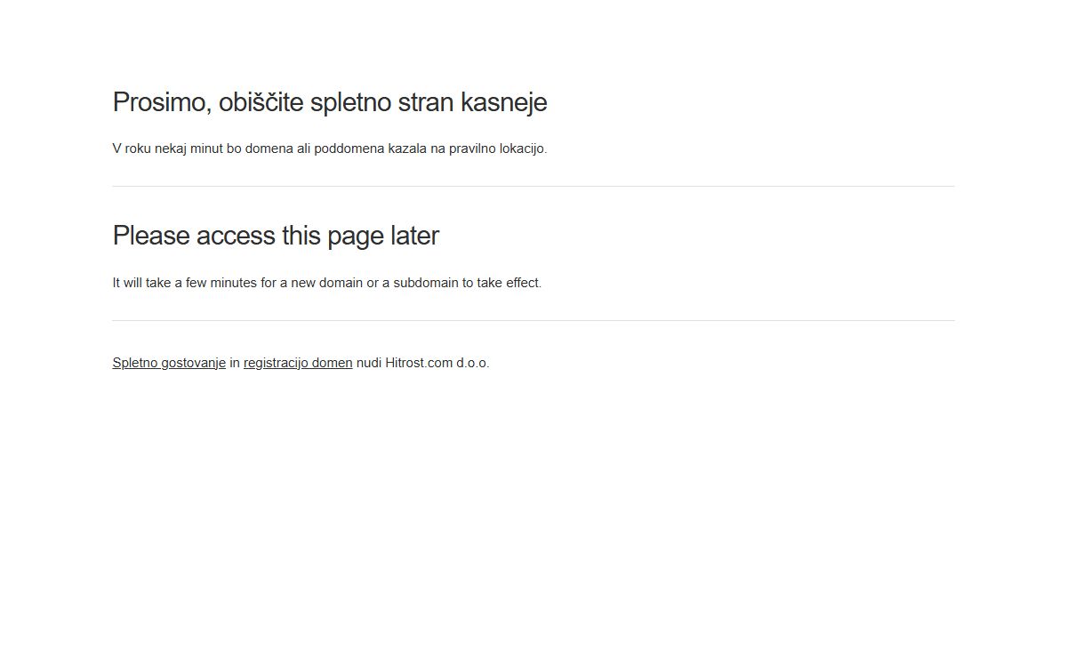 Prosimo, obiščite spletno stran kasneje | Please access this page later