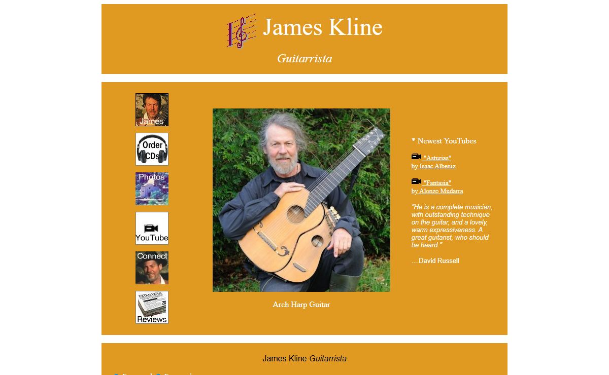 James Kline : Guitarist Extraordinaire, classical guitar music, mexican guitar music, baroque guitar music, celtic guitar music, renaissance guitar music, spanish guitar music