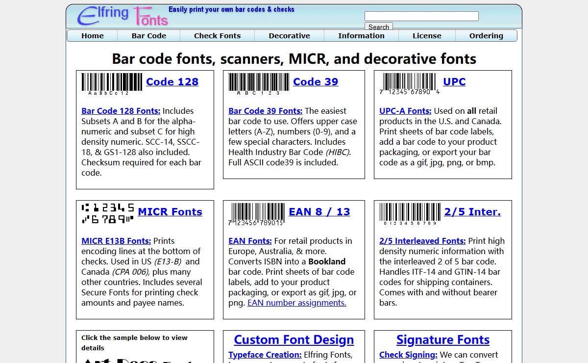 Barcode Font Software, MICR E13B Fonts, & Custom Font Design