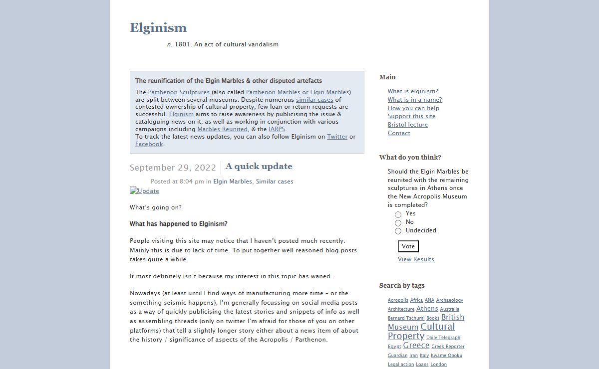 Elginism - Elgin Marbles (Parthenon Marbles or Sculptures)
