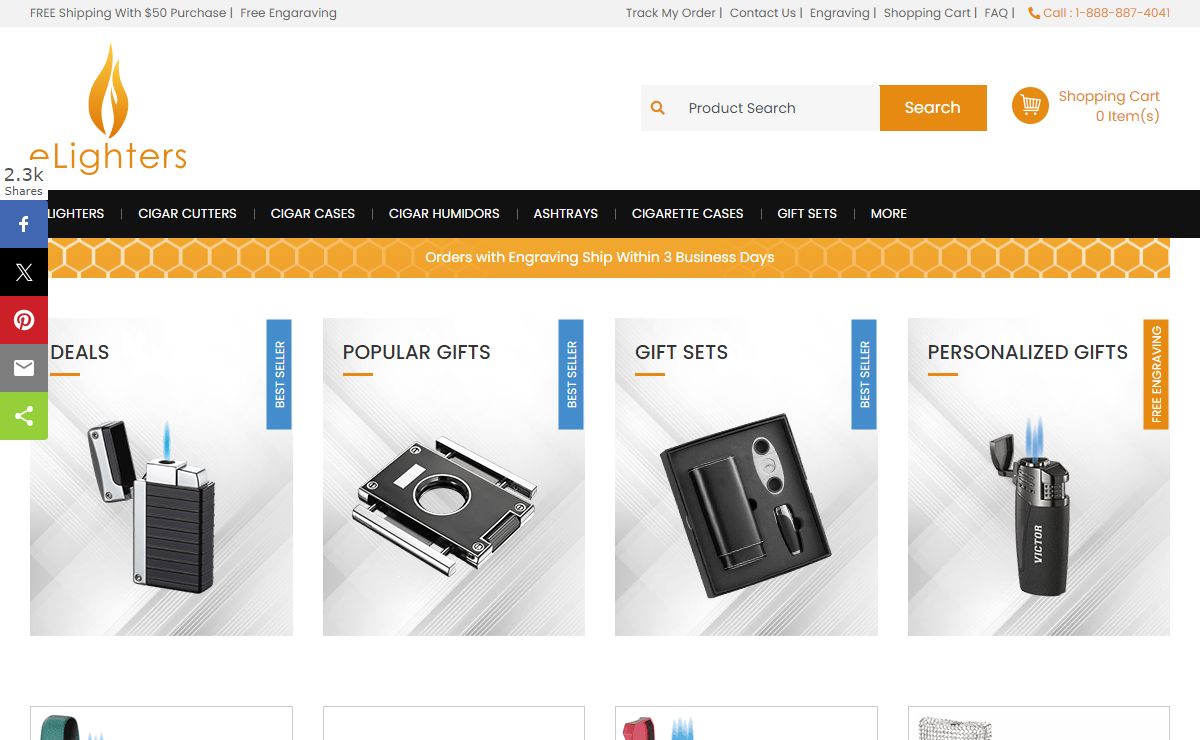 eLighters - Cigar Lighters and Accessories - Free Engraving