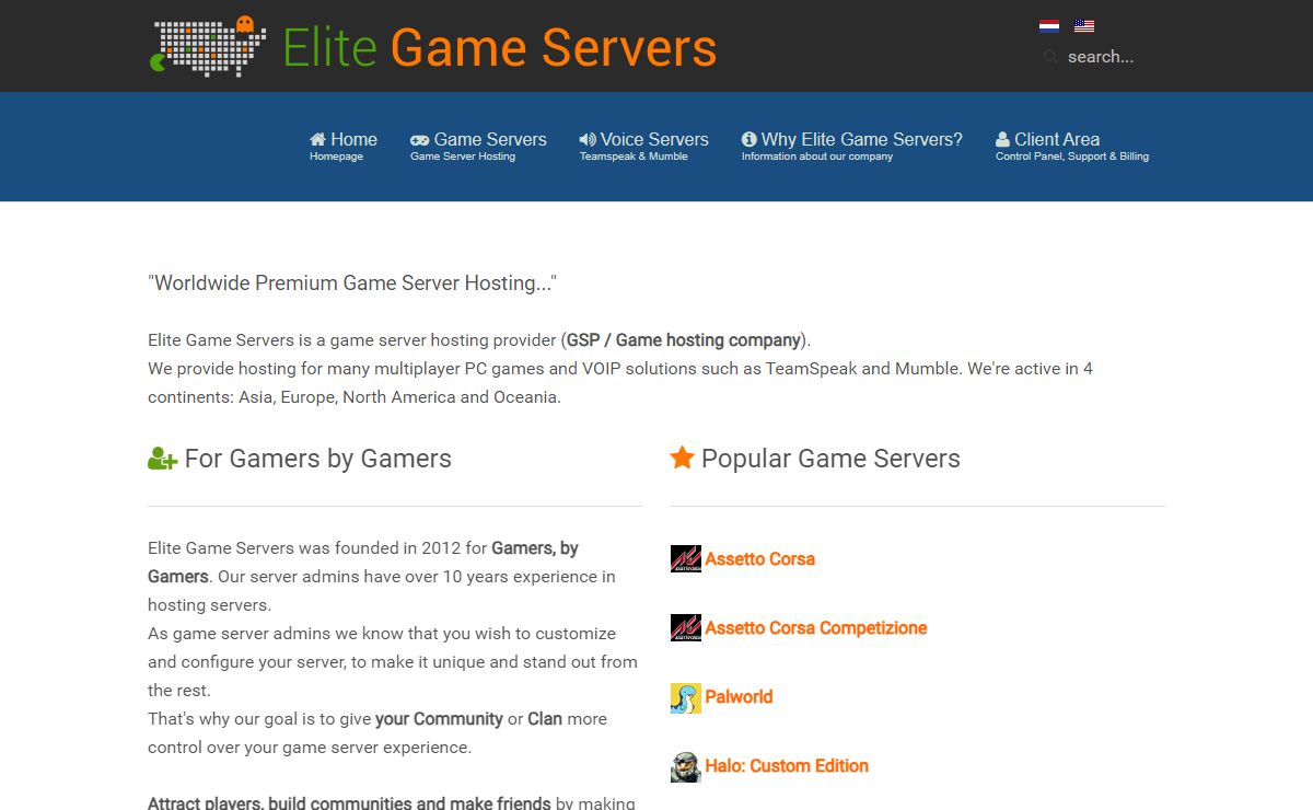Worldwide Premium Game Server Hosting - Elite Game Servers.net