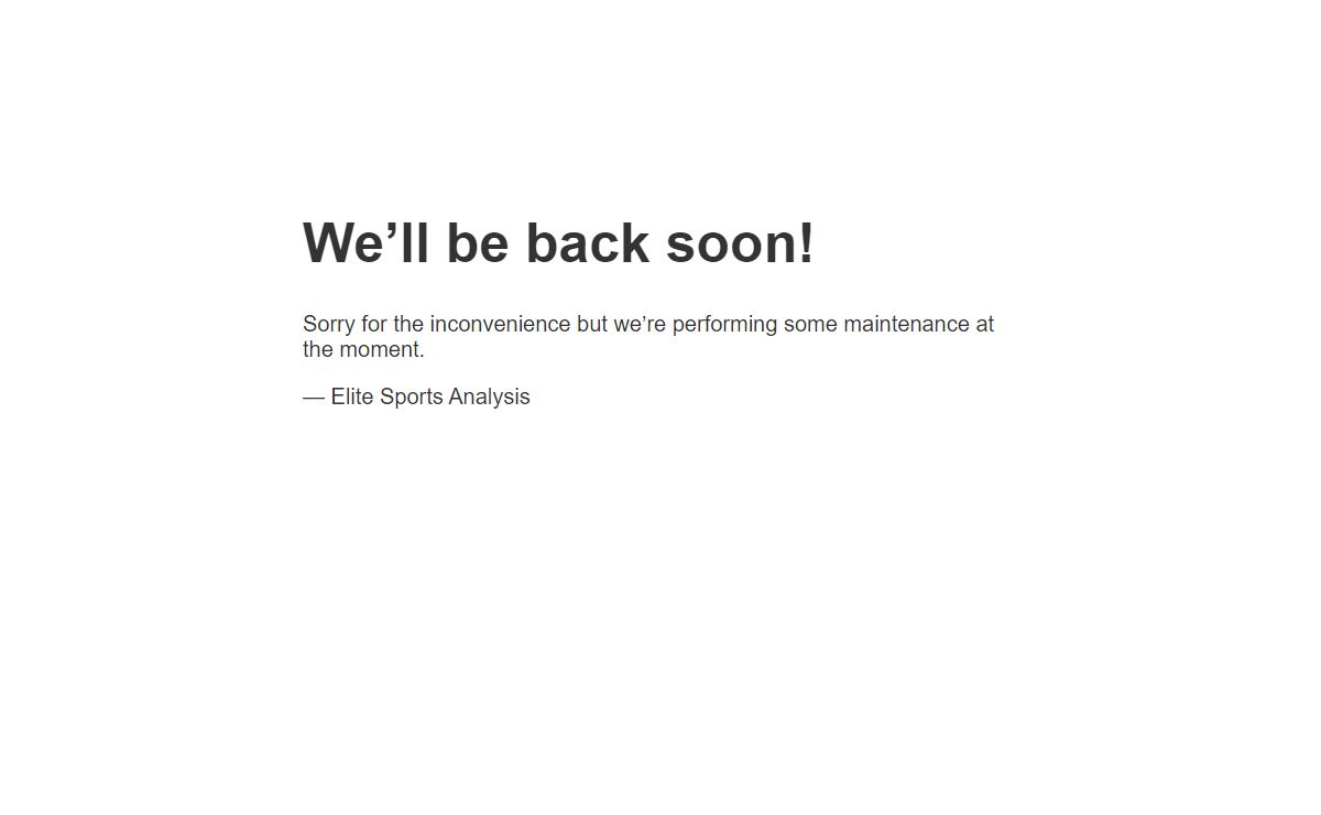 Elite Sports Analysis - Site Maintenance